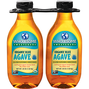 Two big, plastic jars of agave .