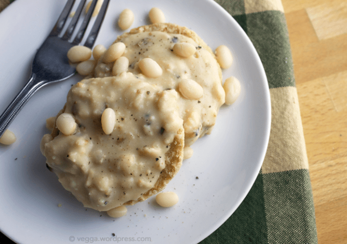 Navy Bean Biscuits & Roasted Garlic Gravy
