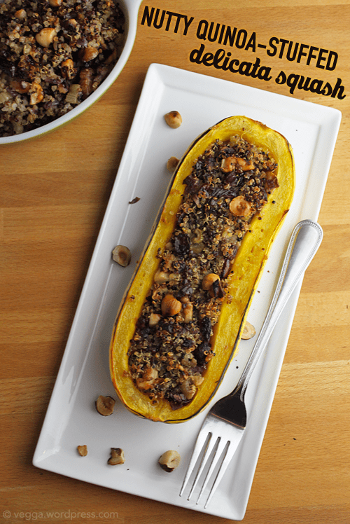 Nutty Quinoa-Stuffed Delicata Squash