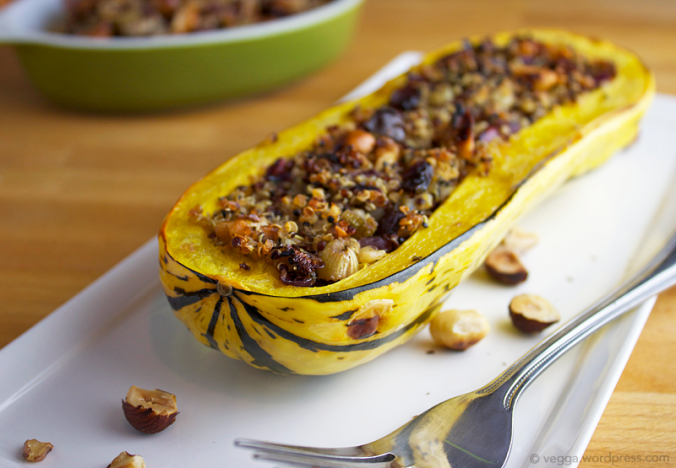 Nutty Quinoa-Stuffed Delicata Squash