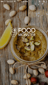Food Monster app opening screen