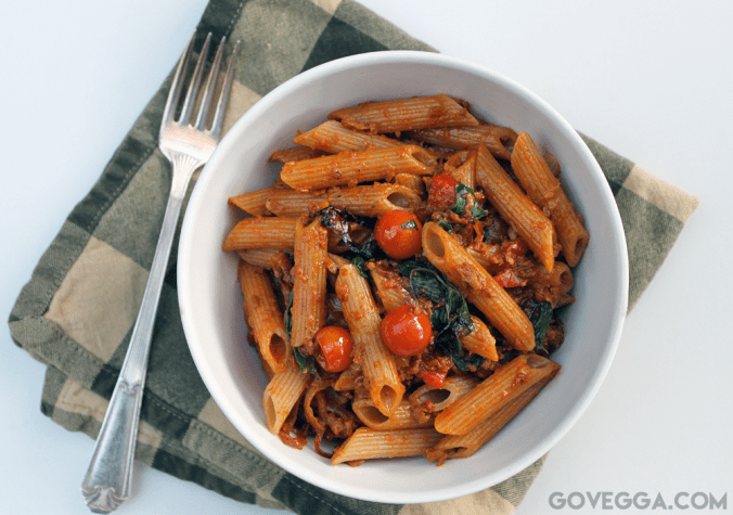 Spicy Vegan Chorizo Pasta // govegga.com