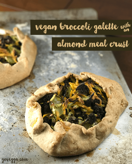 Broccoli-cheese galette with an almond meal crust