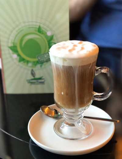 Vegan Irish coffee on all-vegan cruise